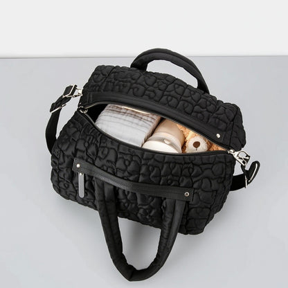 Royeva Quilted Travel Duffel Bag Spacious Weekender With Pockets And Adjustable Strap