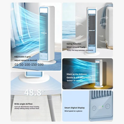 Eloria Portable Air Conditioner Fan with Remote Control -3600mAh Battery & Adjustable Speed