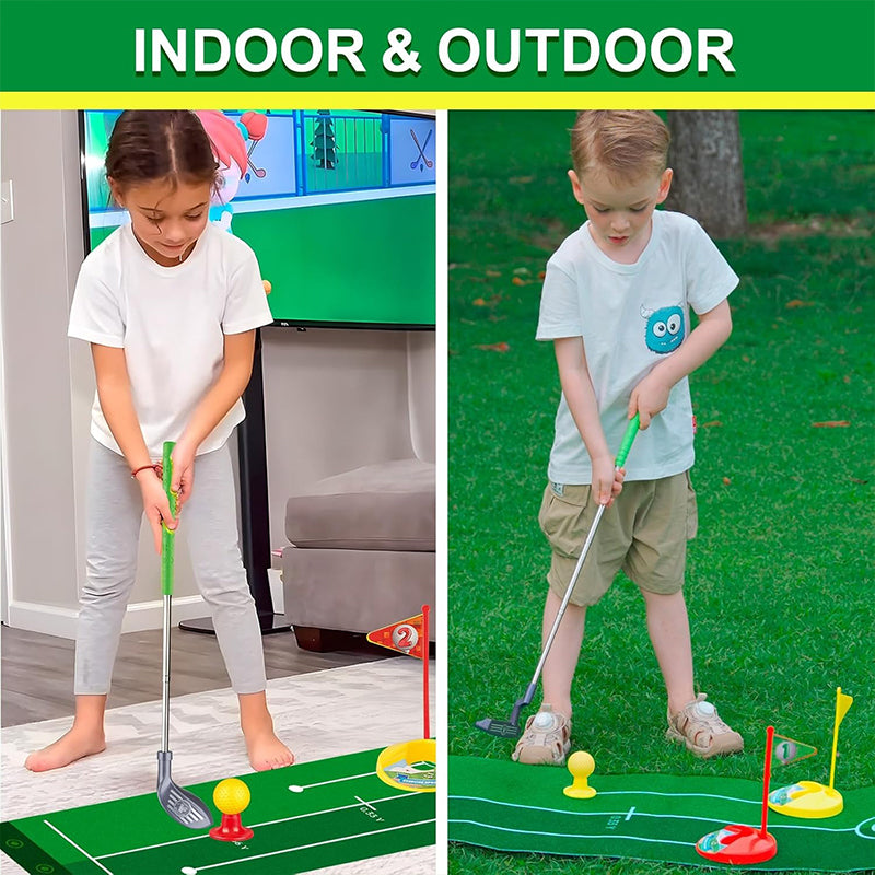 Novara Kids Golf Club Set with Adjustable Telescopic Clubs for Ages 3-8