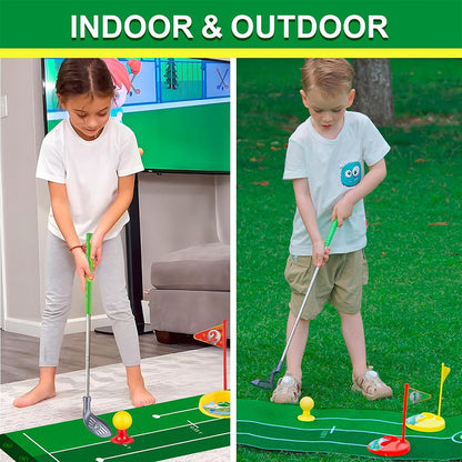 Novara Kids Golf Club Set with Adjustable Telescopic Clubs for Ages 3-8