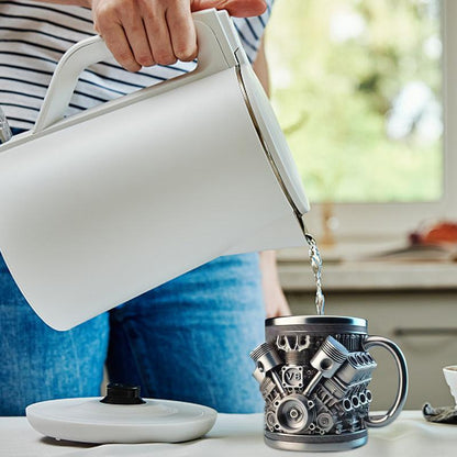 Sovere Engine Style Decorative Metal Mug for Car Lovers - Mechanical Coffee Cup