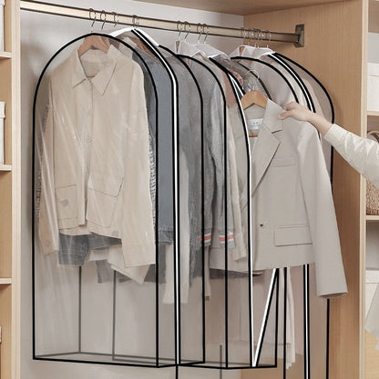 Royeva 6-Pack Clear Garment Bags with Side Zipper for Suits, Dresses, Coats & Storage