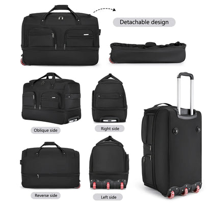 Royelle Waterproof Rolling Travel Duffel Bag With Wheels For Men And Women