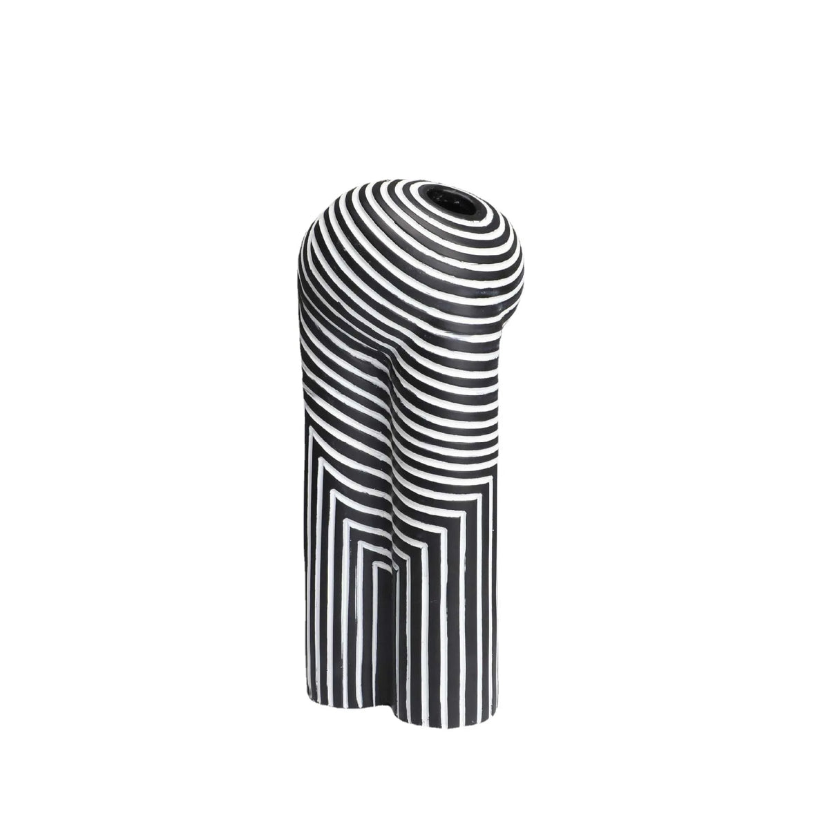 Eloria Striped Ceramic Vases - Modern Black & White Art Decor Set