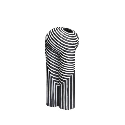Eloria Striped Ceramic Vases - Modern Black & White Art Decor Set