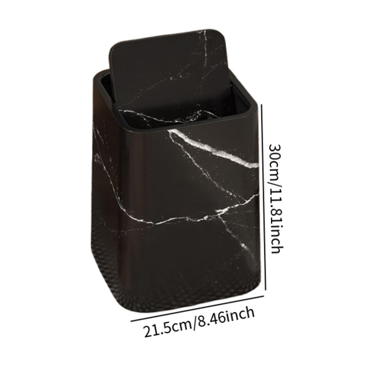 Eloria Marble Print Swivel Lid Waste Bin for Bathroom, Kitchen & Office