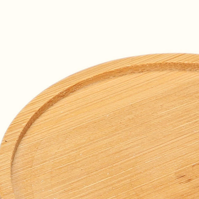 Novara Bamboo Coaster & Snack Trays Set - Minimalist Round Serving Platters