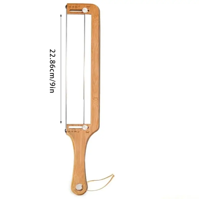 Novara Bamboo Bread Slicer with Guide for Homemade Artisan Loaves and Bagels