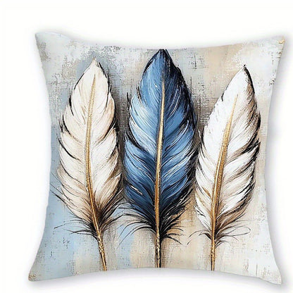 Royora Abstract Art Decorative Throw Pillow Covers 4-Pack - Blue & Gold Modern Cushion
