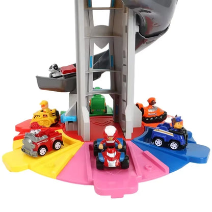 Royelle Spiral Car Track Playset Tower With Rescue Vehicles And Toy Cars