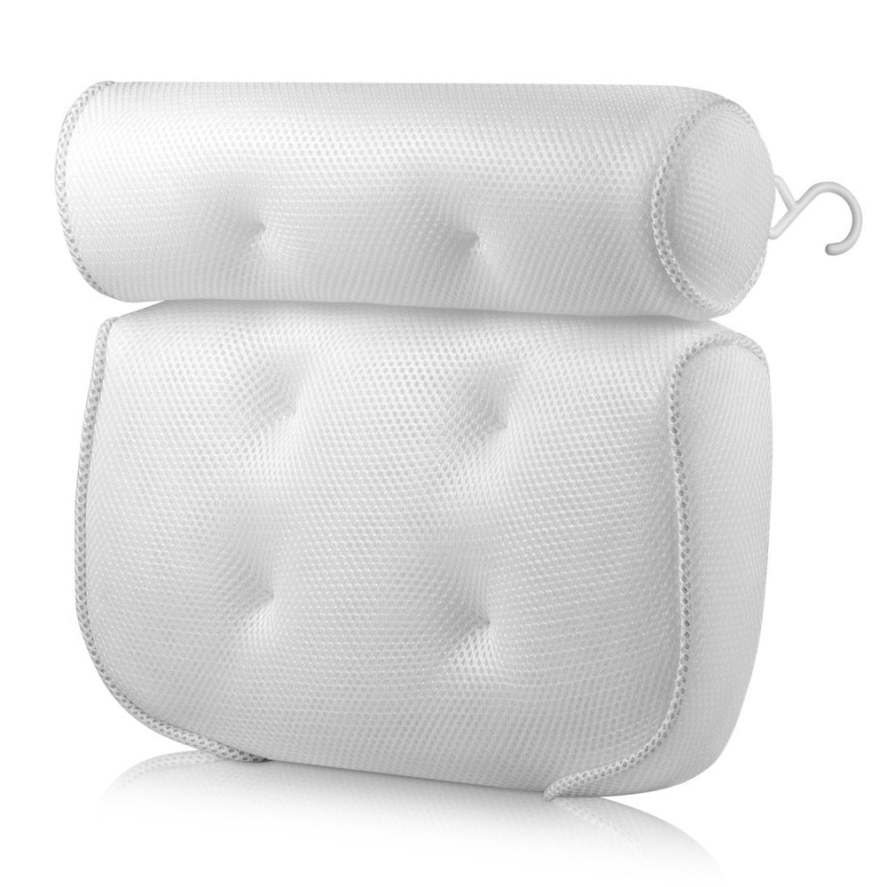 Royeva Spa Bath Pillow Ergonomic Headrest Double-Padded Non-Slip Neck & Back Support