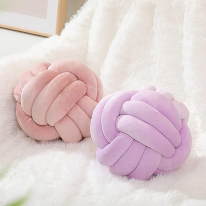 Eloria Blue Spherical Knot Pillow-Soft Plush Decorative Throw Cushion