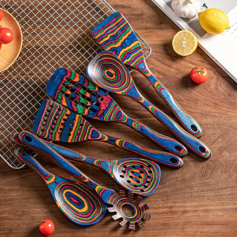 7-Piece Pakkawood Utensils Set 0