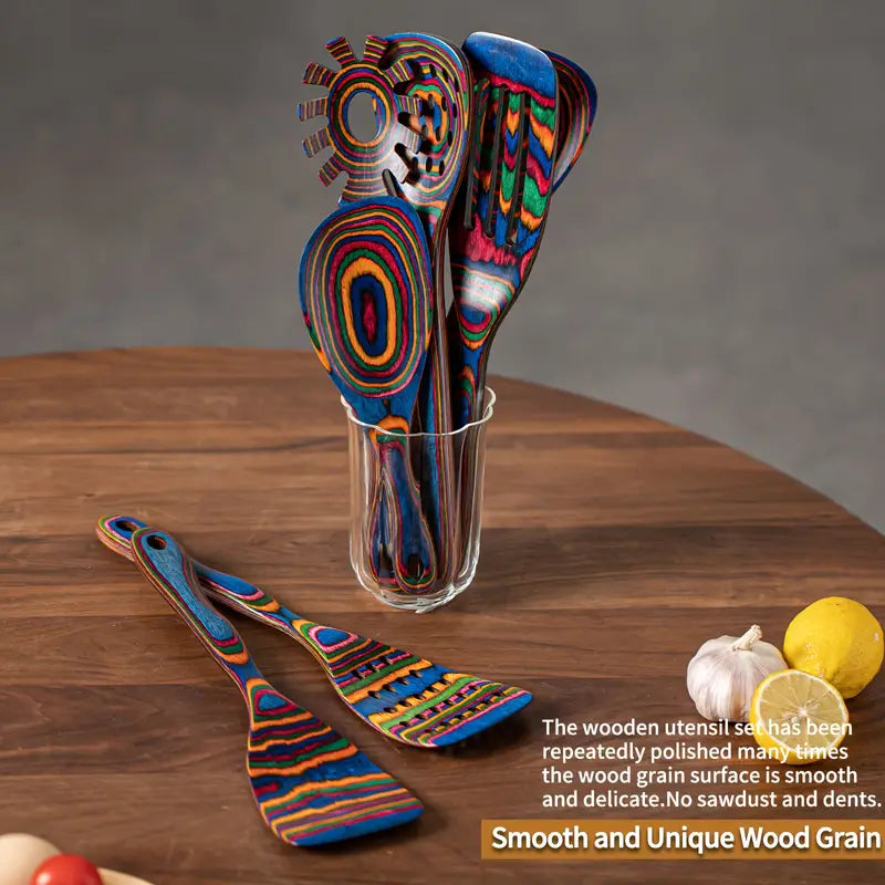 7-Piece Pakkawood Utensils Set 1