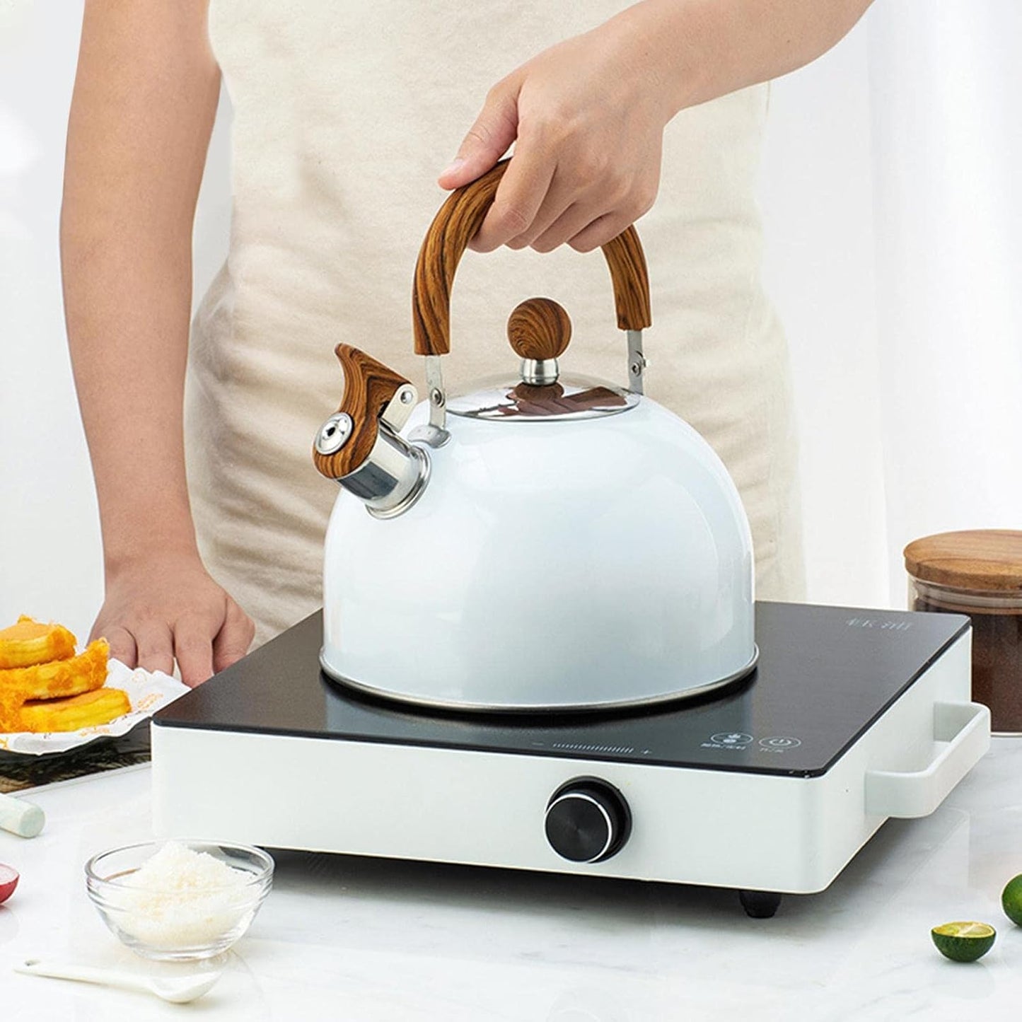 Sovere 3L Stainless Steel Tea Kettle with Whistle, Heat Resistant Handle & Fast Boiling Design