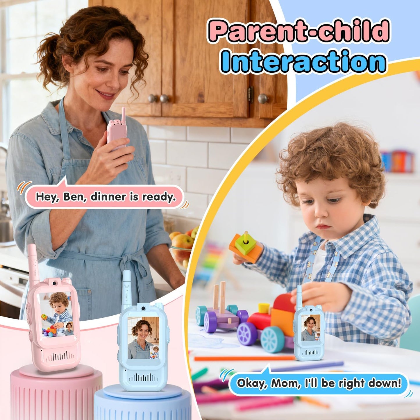 Sovere Kids Video Walkie Talkies with HD Camera, Rechargeable 2-Pack for Outdoor Fun