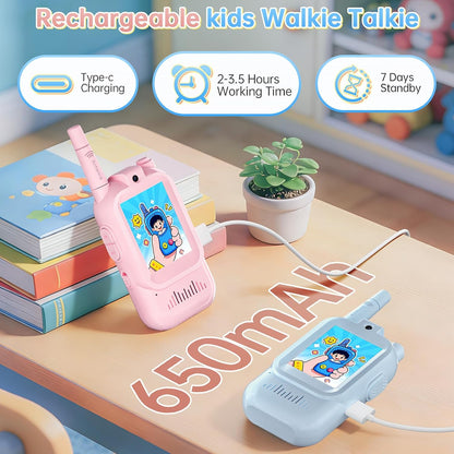Sovere Kids Video Walkie Talkies with HD Camera, Rechargeable 2-Pack for Outdoor Fun