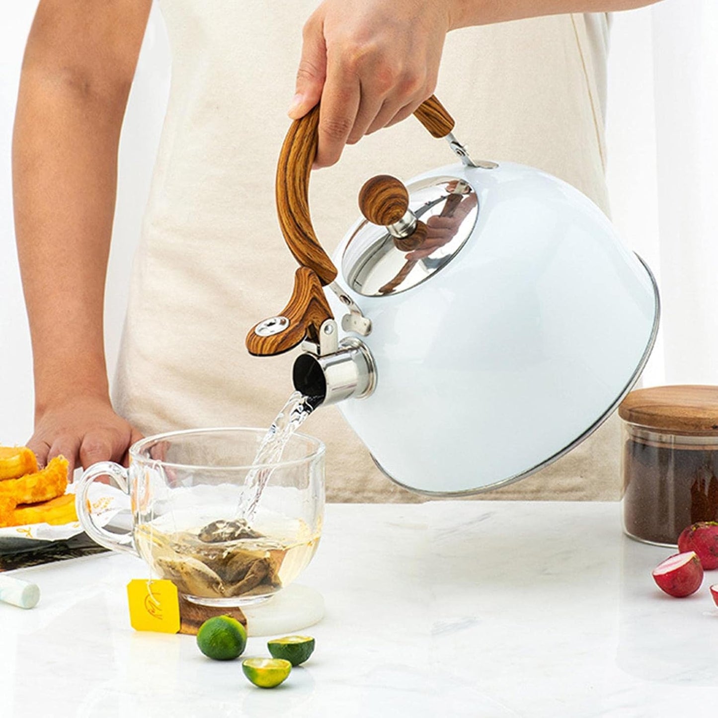 Sovere 3L Stainless Steel Tea Kettle with Whistle, Heat Resistant Handle & Fast Boiling Design