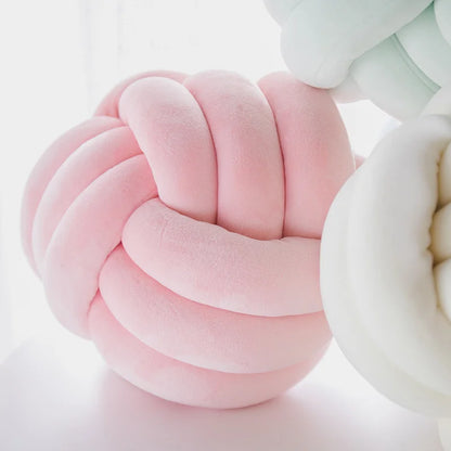Eloria Blue Spherical Knot Pillow-Soft Plush Decorative Throw Cushion