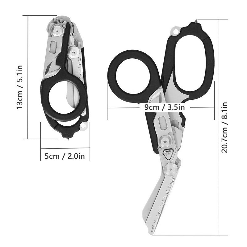 6-in-1 Folding Emergency Multi-Tool with Scissors and Seatbelt Cutter