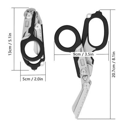 6-in-1 Folding Emergency Multi-Tool with Scissors and Seatbelt Cutter