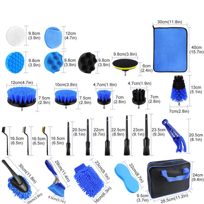 Royeva Car Detailing Brush Kit-Professional Cleaning Set For Wheels And Interior