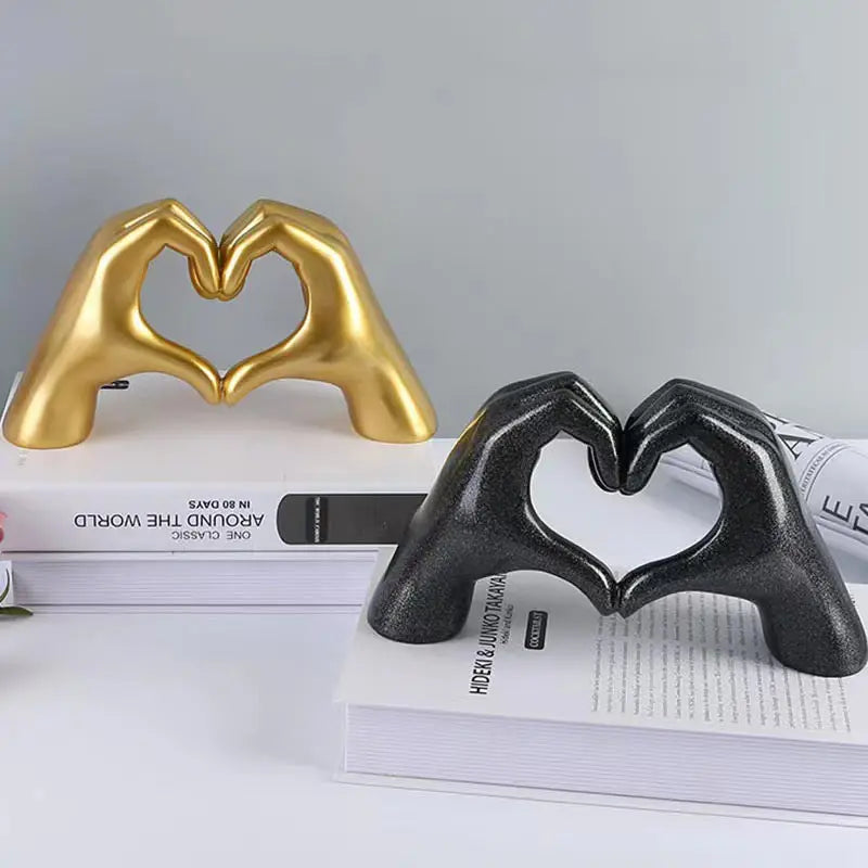 Royelle Heart Hands Sculpture-Hand Carved Love Home Decor