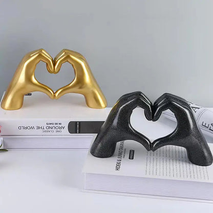 Royelle Heart Hands Sculpture-Hand Carved Love Home Decor