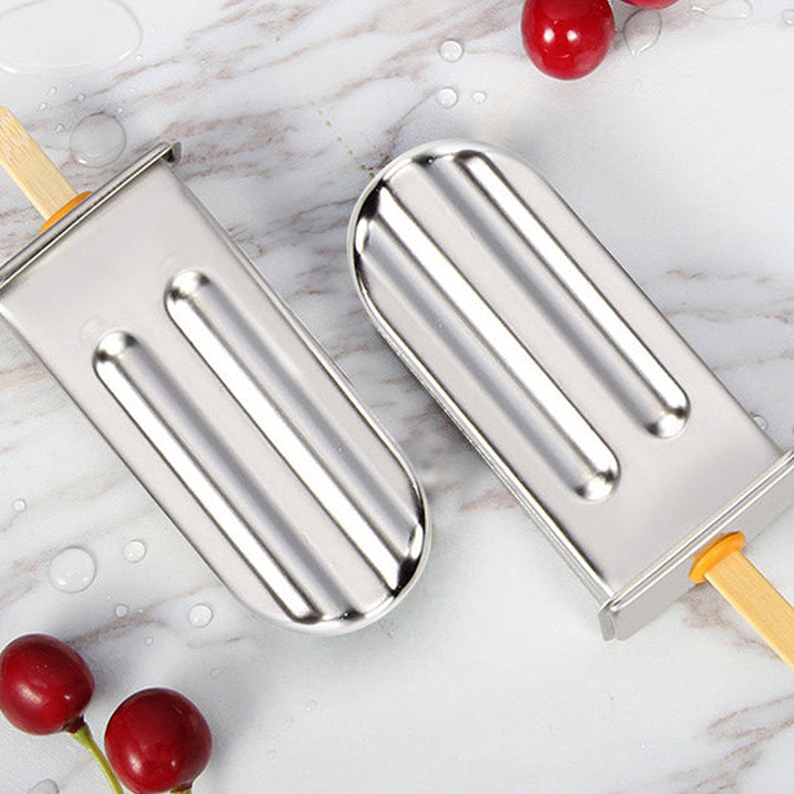 Royelle Stainless Steel Ice Pop Molds with Stand - Reusable Freezer Pop Maker