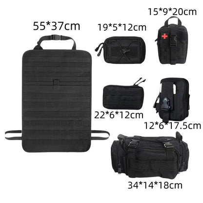 Novara Tactical Car Seat Back Organizer with 5 Detachable MOLLE Pouches, Universal Fit