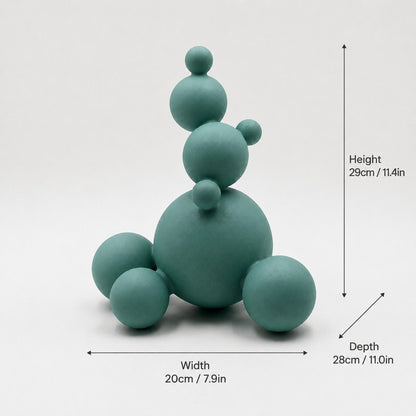 Novara Teal Spheres Abstract Sculpture for Modern Home Decor