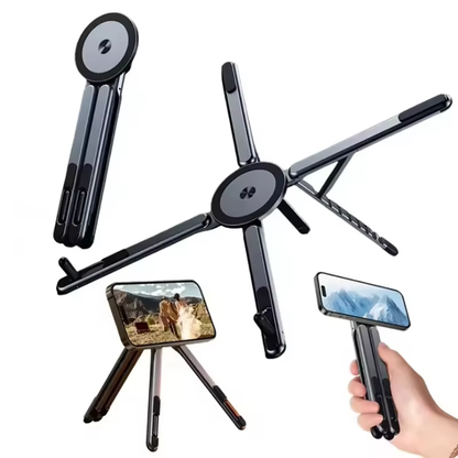 Royeva Foldable Magnetic Laptop Stand-Adjustable Aluminum Holder For Tablet And Phone
