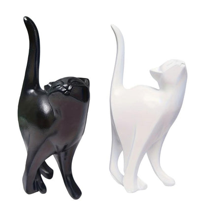 Royora Minimalist Geometric Black Cat Figurine-Modern Home Decor Sculpture
