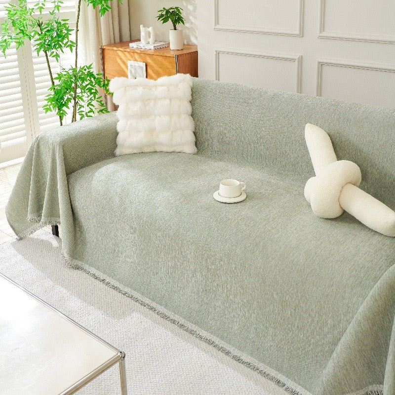 Novara Woven Sofa Throw Cover-Washable Cotton Blend Couch Protector