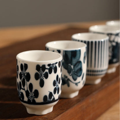 Novara Japanese Ceramic Sake Set with 8 Traditional Ochoko Cups
