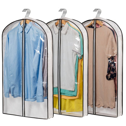 Royeva 6-Pack Clear Garment Bags with Side Zipper for Suits, Dresses, Coats & Storage