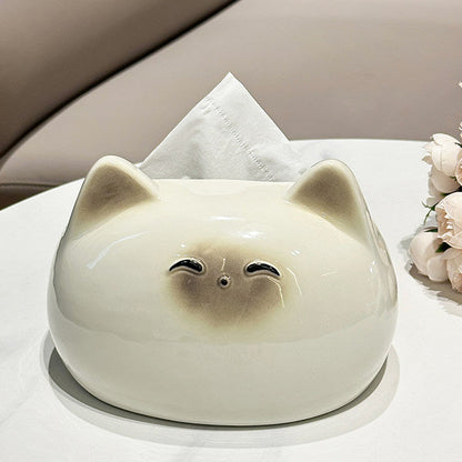 Royelle Kawaii Ceramic Tissue Box Cover - Cute Dumpling Facial Tissue Holder