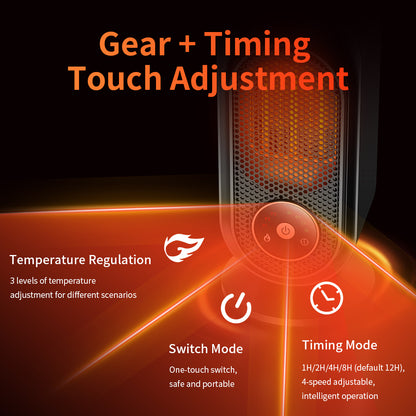 Royeva Portable Ceramic Fan Heater-1000W Touchscreen Desk Space Heater for Office