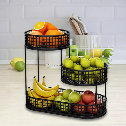 Royelle Gold 3-Tier Kitchen Counter Organizer-Fruit Basket Stand