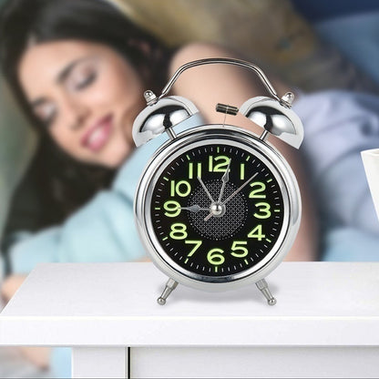 Royora Retro Twin Bell Alarm Clock for Heavy Sleepers, Silent Glow Dial & Nightlight