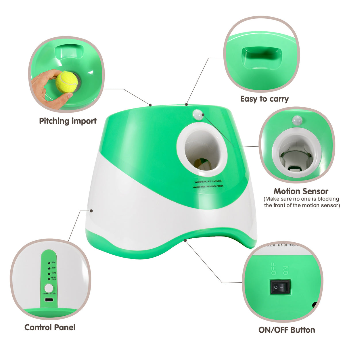 Royeva Automatic Dog Ball Launcher-Interactive Fetch Toy For Small Dogs