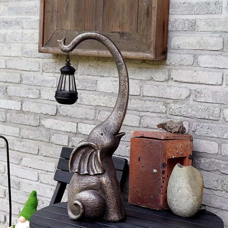 Royeva Solar Elephant Garden Statue Light-Outdoor LED Lantern Decor