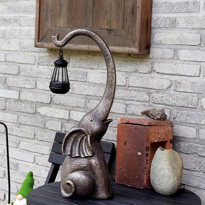 Royeva Solar Elephant Garden Statue Light-Outdoor LED Lantern Decor