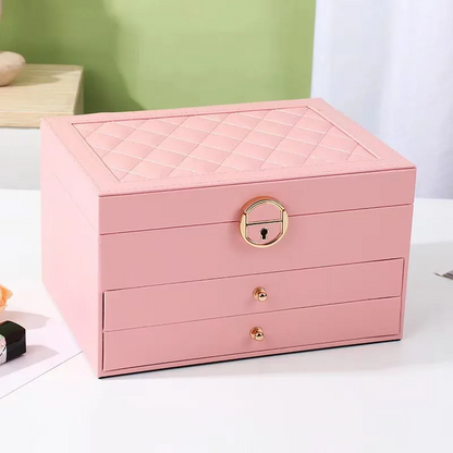 Luxoria Multilayer Leather Jewelry Box for Women - Elegant Jewelry Organizer
