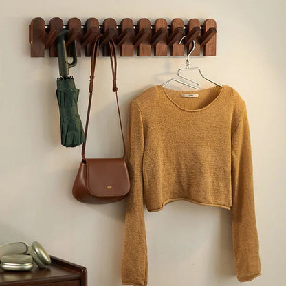 Royora Wall Mounted Key Holder with Flip Down Hooks for Entryway Organization