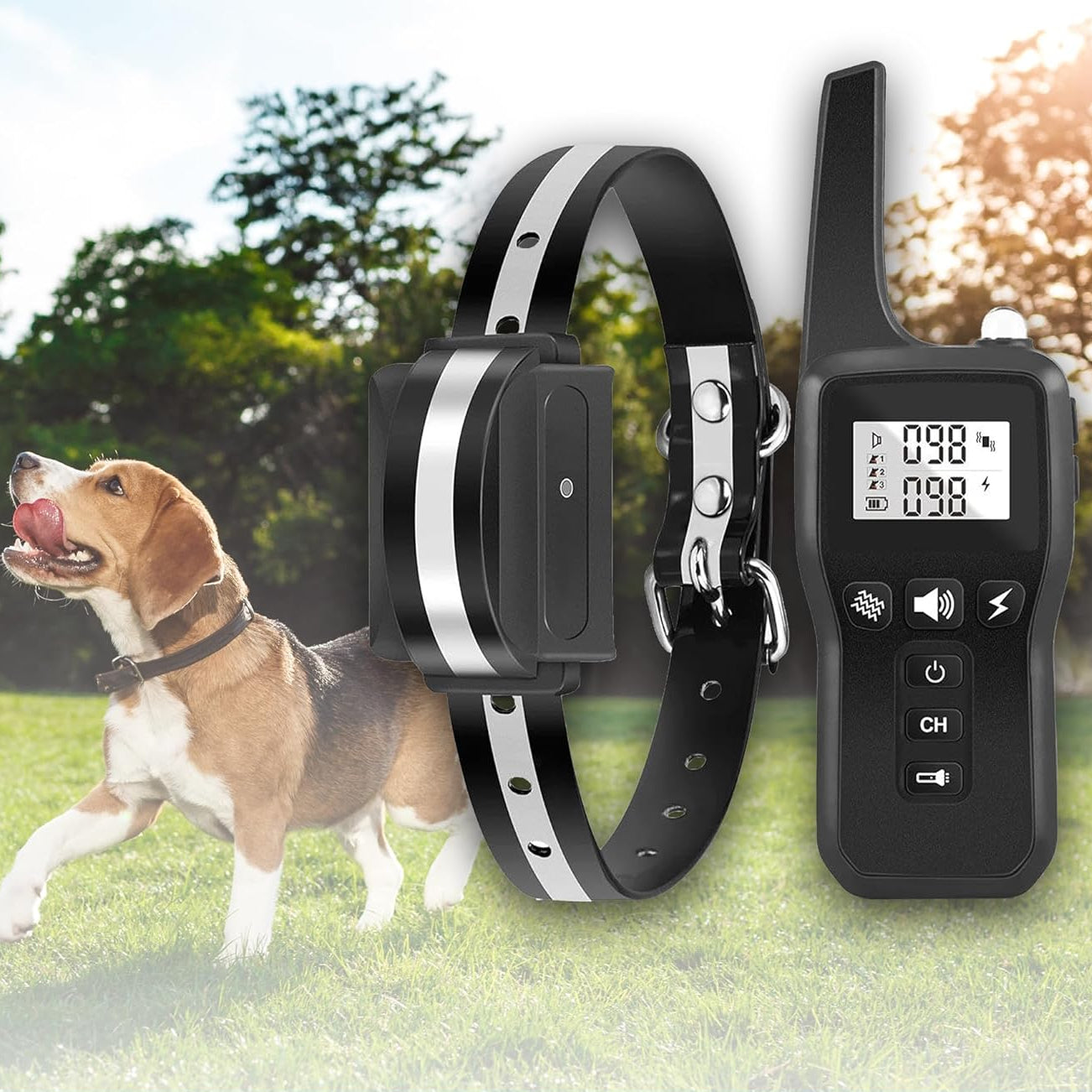 Sovere Remote-Controlled Dog Training Collar with Vibration, Sound Alerts, and LCD Display