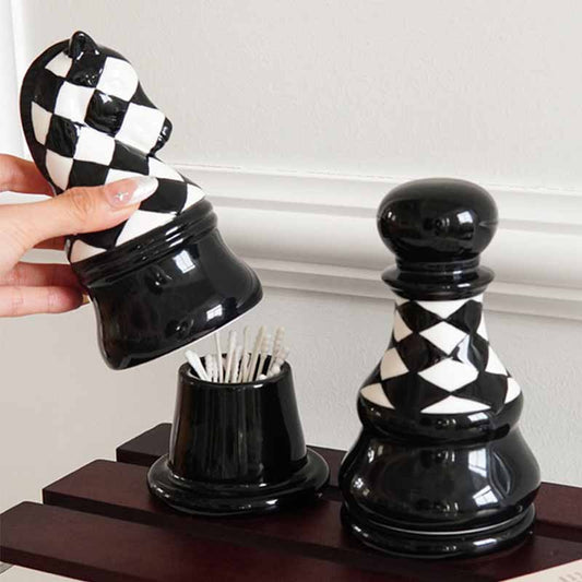 Novara Harlequin Chess Piece Decor - Luxury Ceramic Tabletop Sculpture