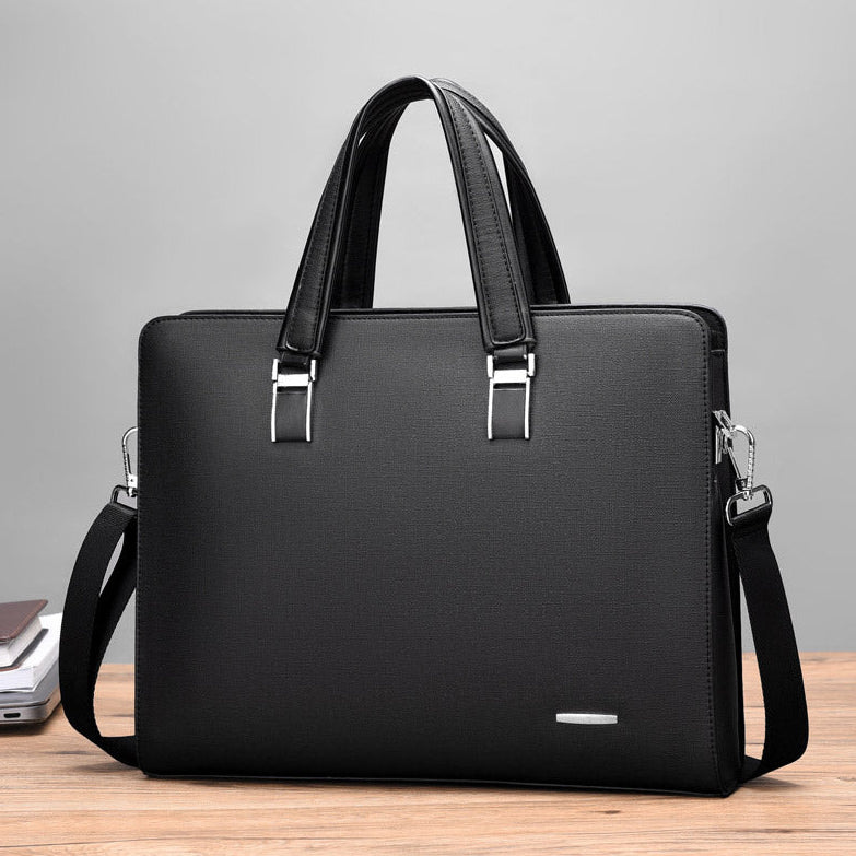 Novara Professional Business Briefcase for Men - Slim Vegan Leather Laptop Bag