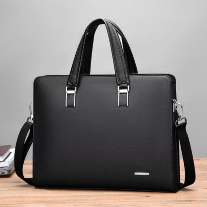 Novara Professional Business Briefcase for Men - Slim Vegan Leather Laptop Bag