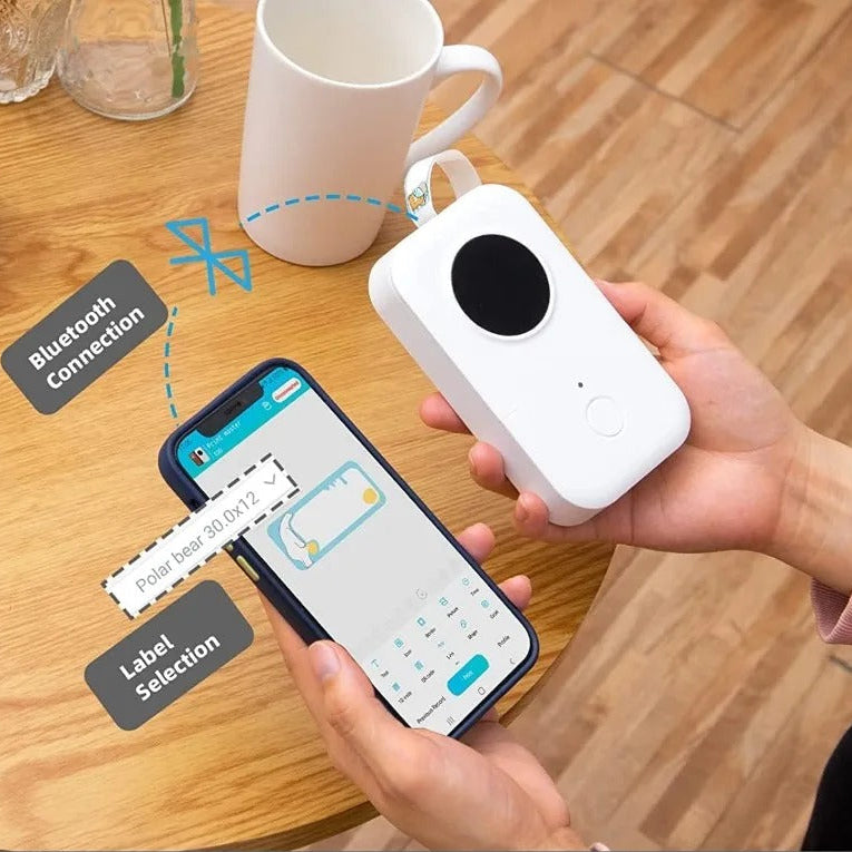 Royeva Mini Bluetooth Thermal Label Maker-Portable Wireless Inkless Printer
